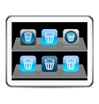 Dustbin blue app vector image