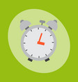 Alarm clock circle sign with chronometer pointer Alarm clock circle sign with chronometer pointer vector image