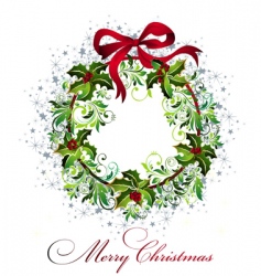 Merry Christmas wreath vector image