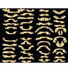 Set of golden ribbons vector image