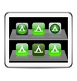 Tent green app icons vector image