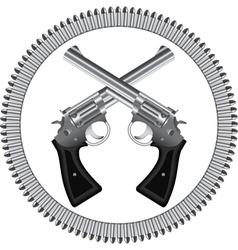 Revolvers and bullets vector image