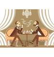 Gentlemen talking and drinking alcohol in club vector image