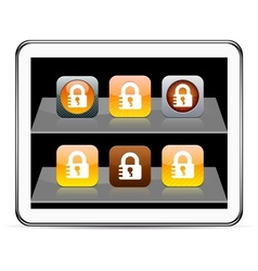 Lock orange app icons vector image