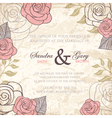 Vintage floral wedding invitation with roses vector image