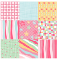 Seamless patterns with fabric texture vector image