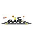 Zebra crossing school patrol vector image