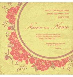 Vintage wedding invitation with flowers vector image