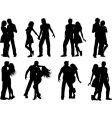 Silhouettes of couples vector image