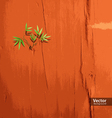 Leaf on orange wallpaper vector image