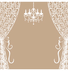 Chandelier and curtains vector image