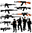 Automatic weapons set vector image