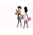 Two women shopping vector image