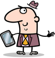 Man with tablet pc cartoon vector image