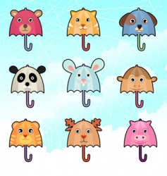 Cute umbrella characters vector image