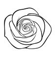 Black silhouette outline rose isolated on white vector image