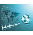 Blue globe on the digital technology background vector image
