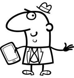 Man with tablet cartoon vector image
