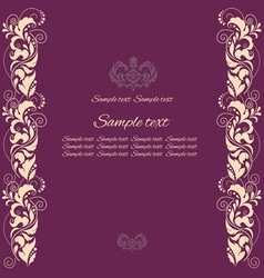 Background with floral ornamental fram vector image