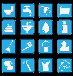 Bathroom and toilet icon set basic style vector image