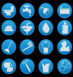 Bathroom and toilet icon set gradient style vector image