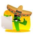 Mexican cactus with scroll vector image