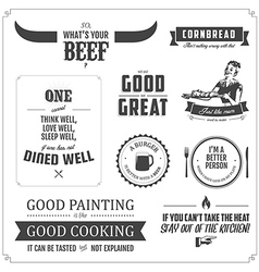 Set of restaurant menu typographic design elements vector image
