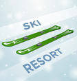 Ski resort skiing in motion vector image