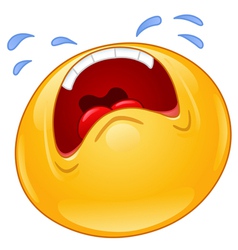Crying emoticon vector image