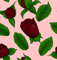 Seamless pattern rosebuds rose and leaves vector image
