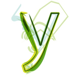 Green letter Y vector image