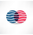 abstract circles with wavy line icon vector image