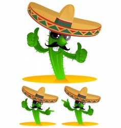 Three cactus vector image