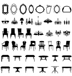 Furniture silhouette set vector image