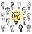 Bulb icon set vector image