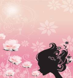 Silhouette girl vector image