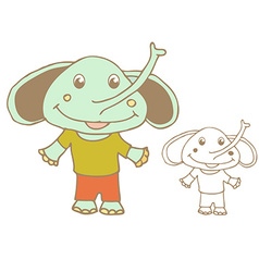 Funny cartoon elephant Funny cartoon elephant vector image