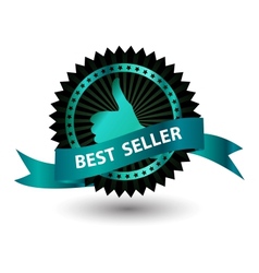 Best Seller label with red ribbon vector image