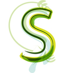 Green letter S vector image