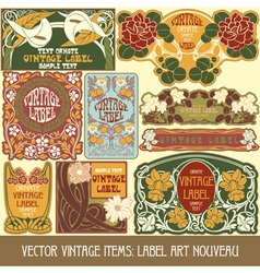 Vintage items - label art nouveau vector image