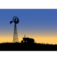 Farm tractor with windmill vector image