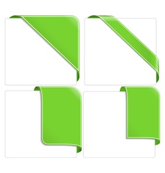 Green corner ribbons vector image