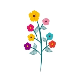 Foliage of beautiful flowers design vector image