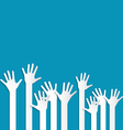 Voting Hands on Blue Background vector image