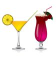 Lemon and cherry cocktails vector image