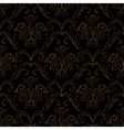 Seamless black with gold stripe floral background vector image