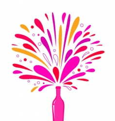 Champagne bottle splash vector image