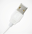 White photorealistic usb cable vector image