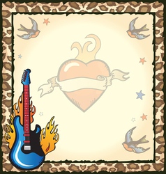 Rock star tattoo party vector image