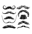 Hand drawn mustache set Hand drawn mustache set vector image